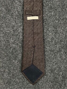 SUITSUPPLY Speckled Brown Neck Tie Silk Linen Blend 60.5” x 3.2”